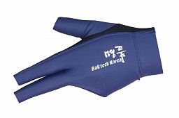 Перчатка бильярдная «Ball Teck 3» (черно-темно-синяя, вставка замша), защита от скольжения