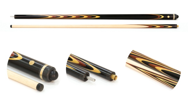 Кий для русского бильярда 2-pc "Классика" (падук, лимонник, граб) 19 запилов, инкрустация